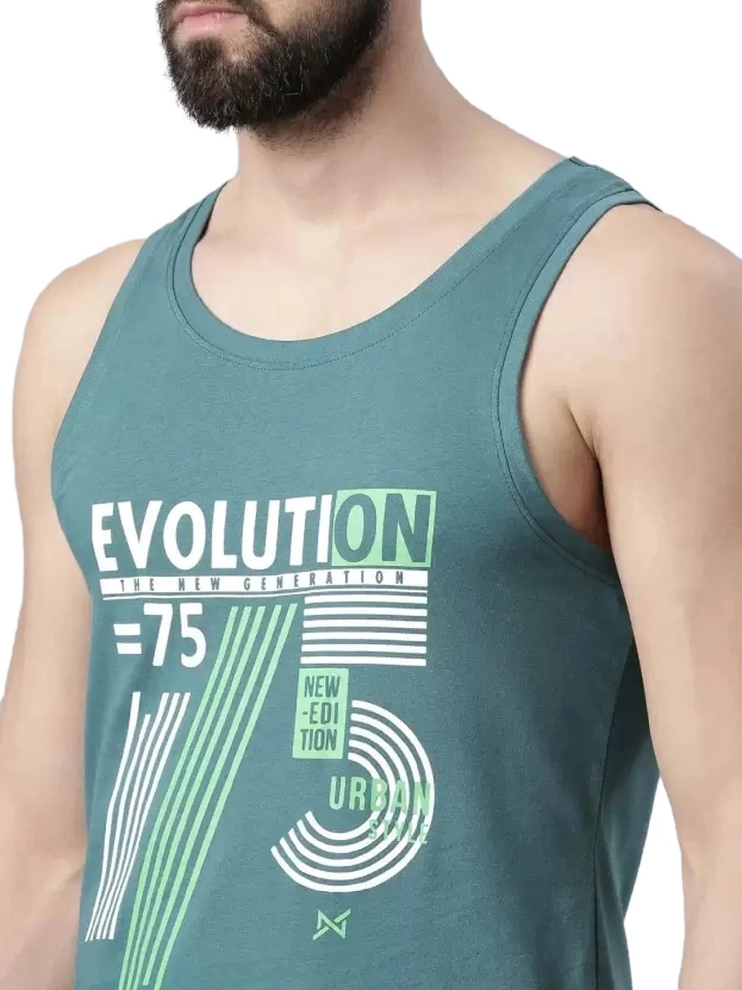 Force NXT Multicolored Cotton Regular Fit Printed Vest - Pack Of 3