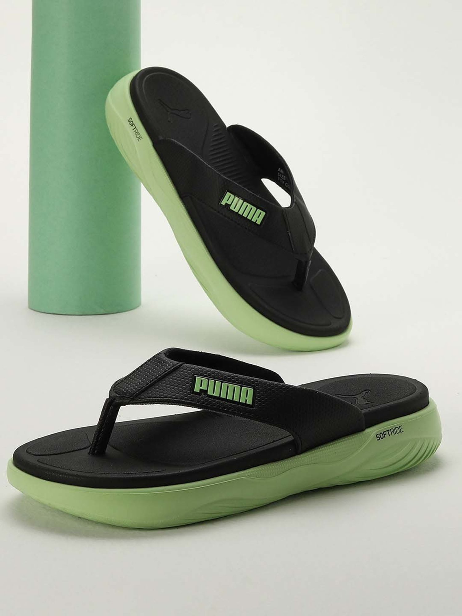 Yellow by Westside Navy Stripe Pattern Slides