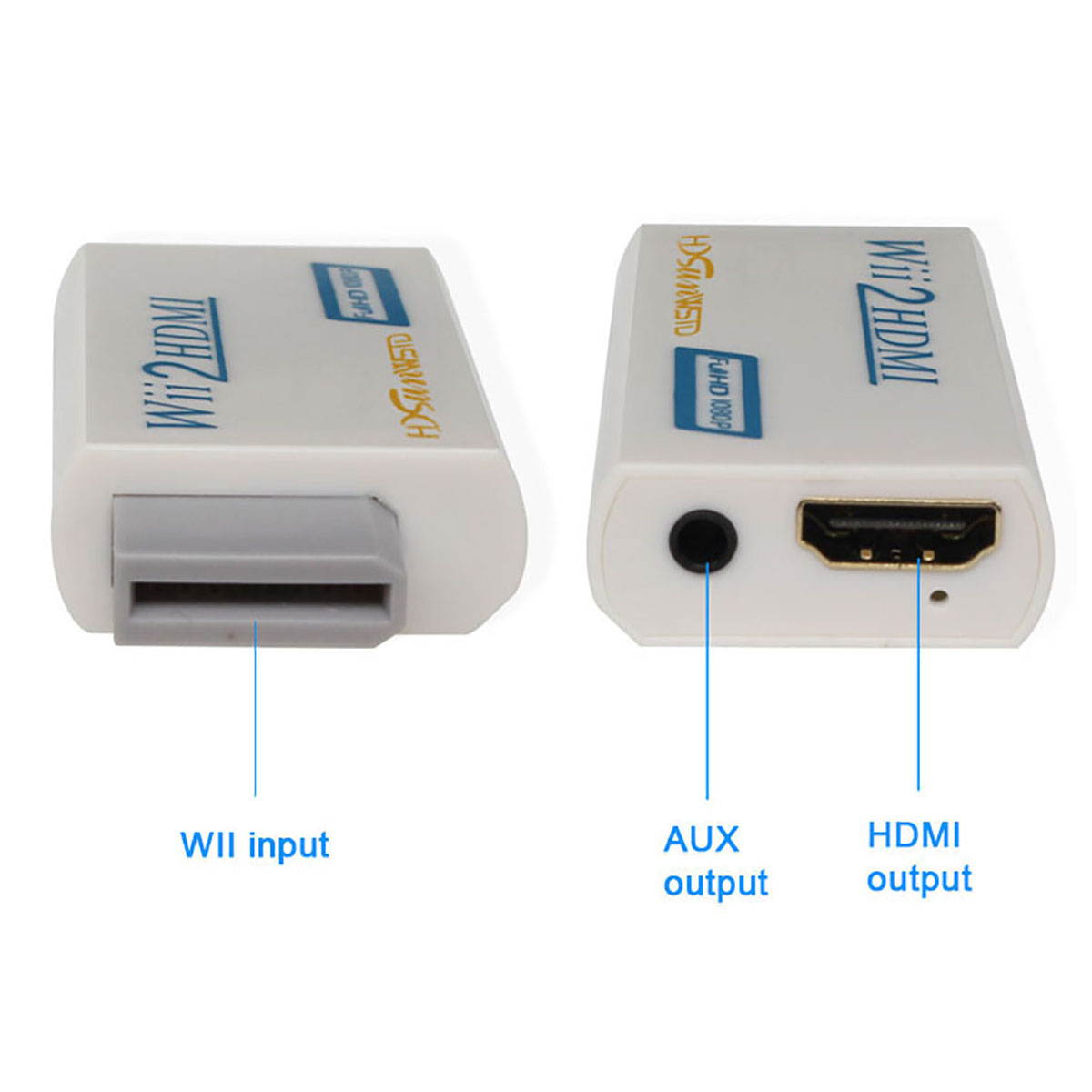 Wii to HDMI Converter 1080P for Full HD Device, Wii HDMI Adapter with 3,5mm Audio Jack&HDMI Output Compatible with Nintendo Wii, Wii U, HDTV, Monitor-Supports All Wii Display Modes 720P, NTS