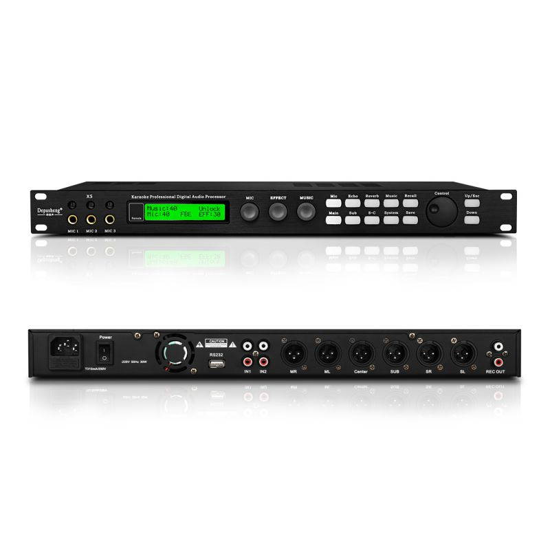 Depusheng X5 Karaoke Professional Digital Audio Processor Can Set via a PC Interface Prevent Howling