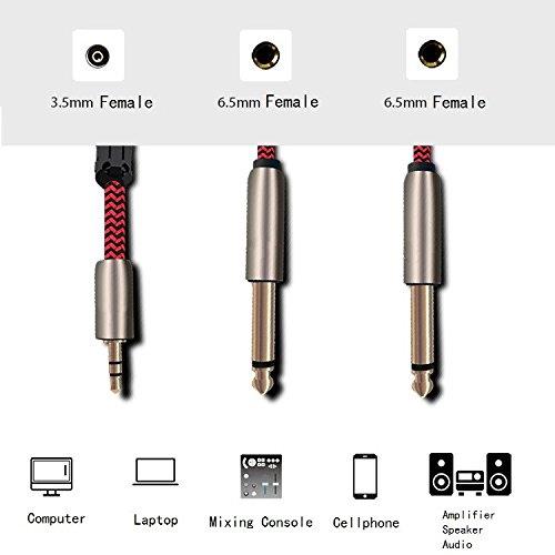 [3m 10feet] Stereo Audio 3.5mm to Dual 1/4'' Mono 6.35mm Male Plug Audio Cable for iPhone, iPod, Computer,Laptop Mixer Mixing Console Amplifier Wire Cords [Gold Plated Connector,OFC Copper Wire]