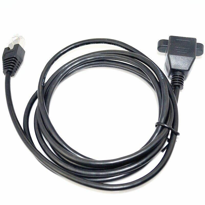 1FT RJ45 Male to Female Screw panel mount Ethernet LAN Network extension Cable