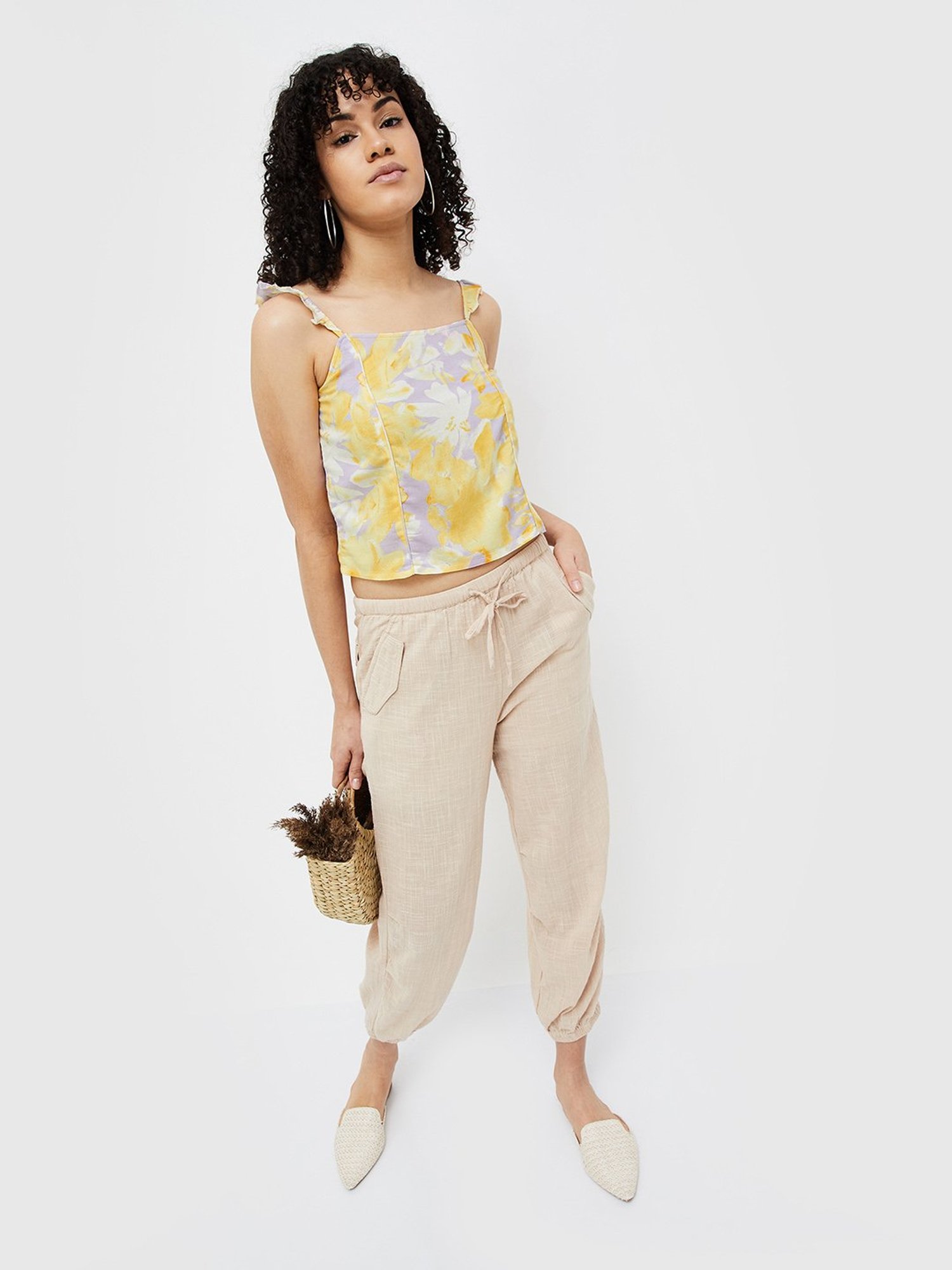 Ginger by Lifestyle Multicolor Printed Crop Top