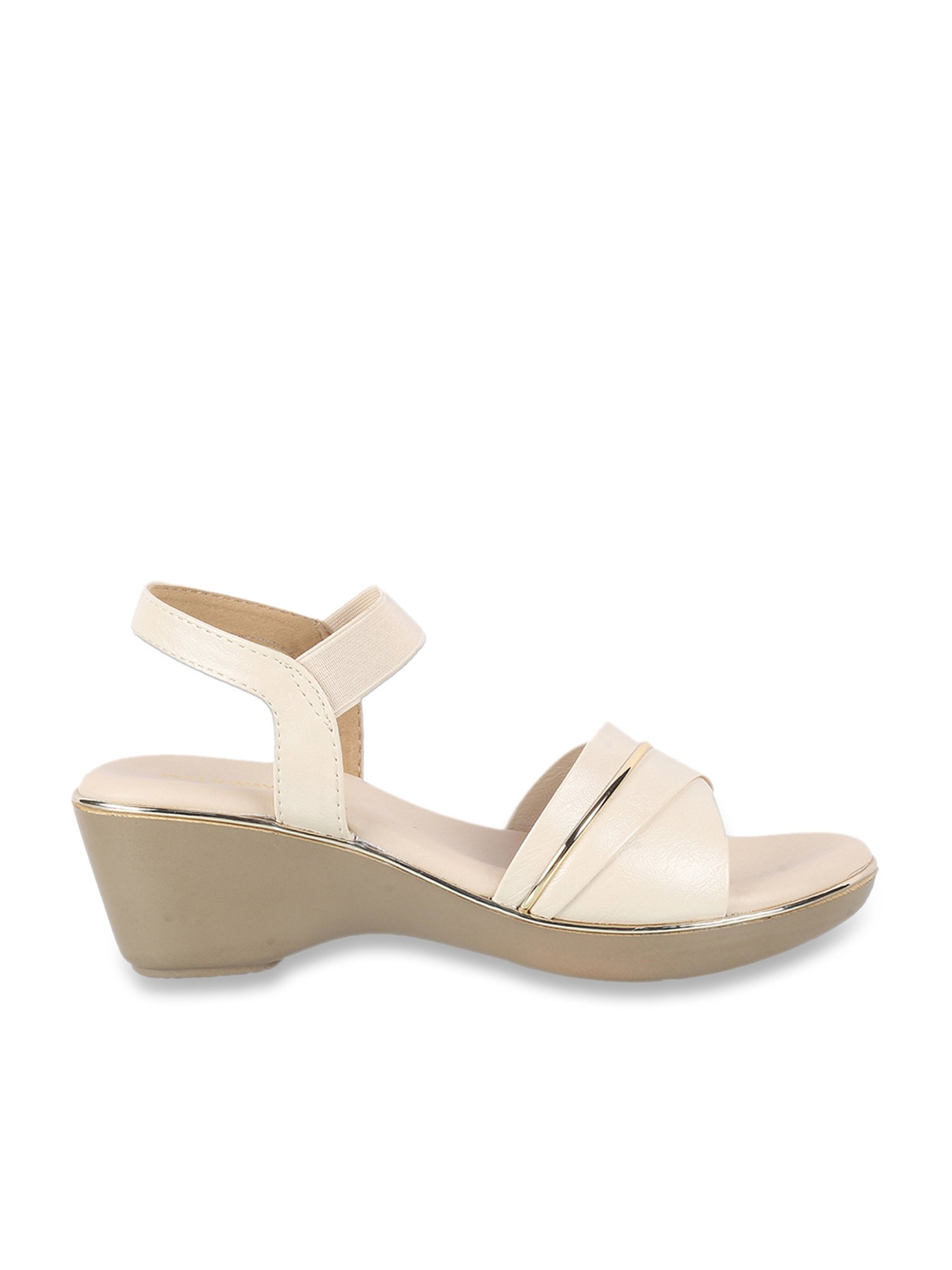 Walkway Women's Nude Pink Ankle Strap Wedges