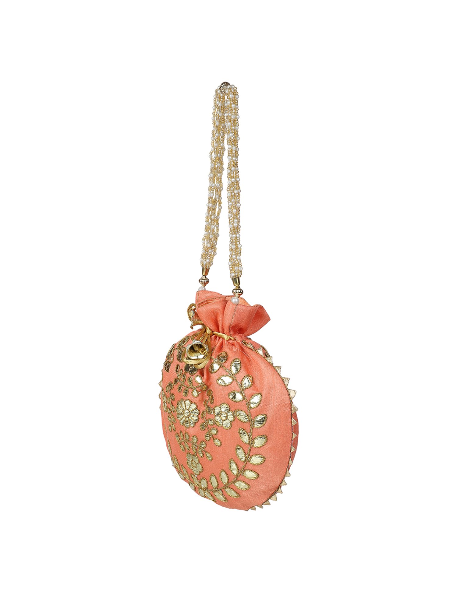 Aditi Wasan Peach Embellished Potli