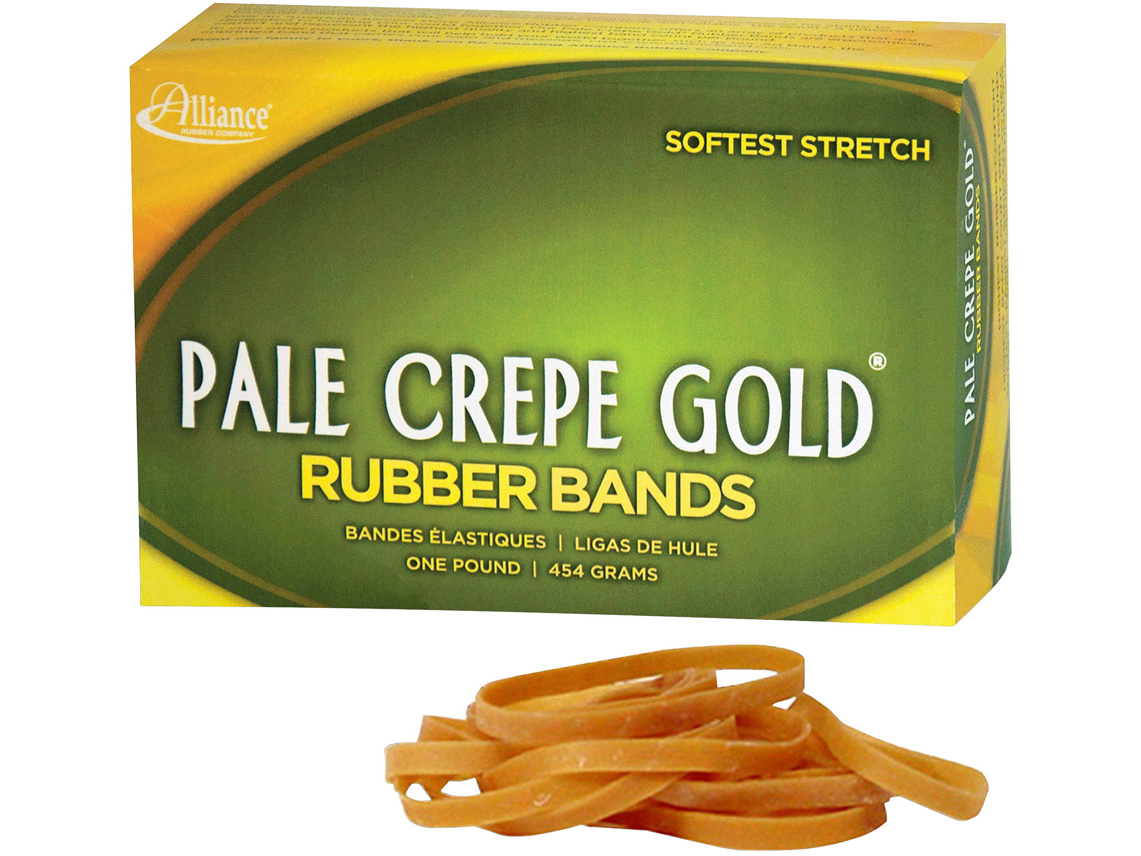 Alliance 1lb Box Pale Crepe Gold Rubber Bands