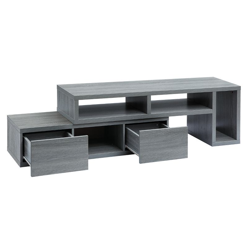 65"Adjustable TV Stand Console Gray - Techni Mobili