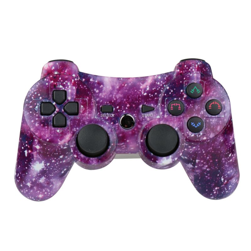 CHENGDAO PS3 Controller 2 Pack Wireless Dual Shock Gamepad for Sony Playstation 3 with Charging Cord (Black + red )