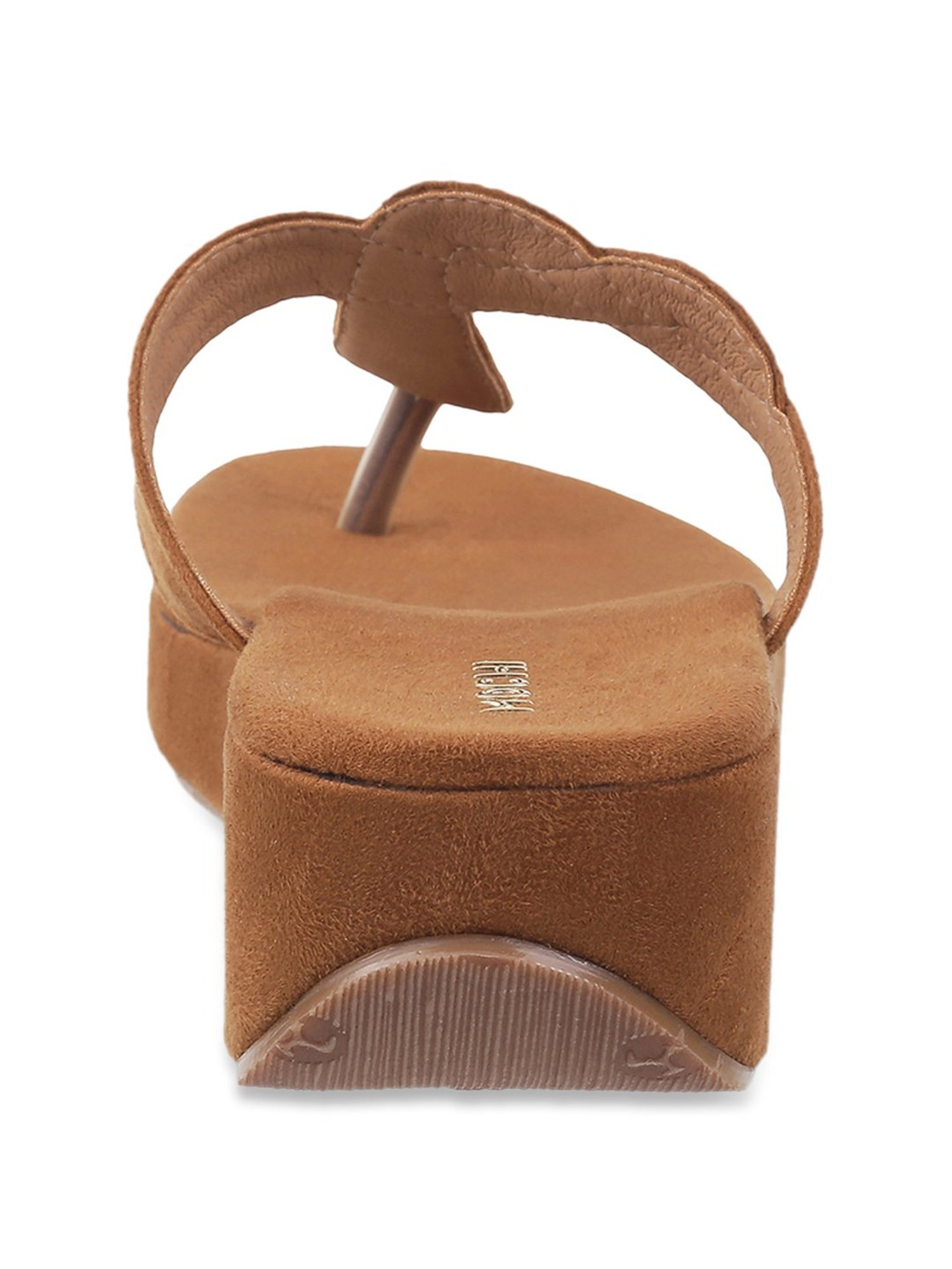 Mochi Women's Antique Gold Thong Wedges