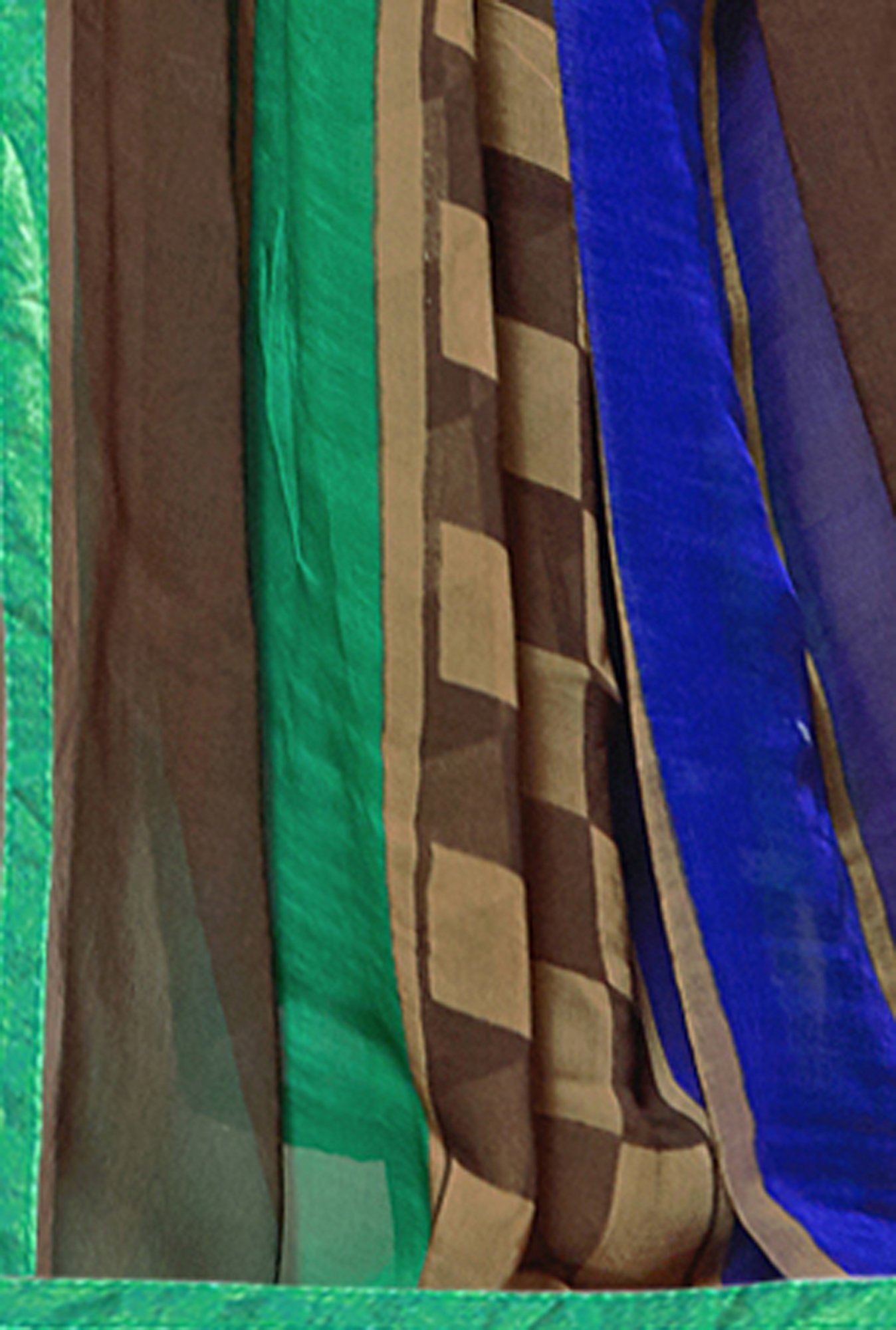 Saree Mall Green & Brown Printed Cotton Dress Material