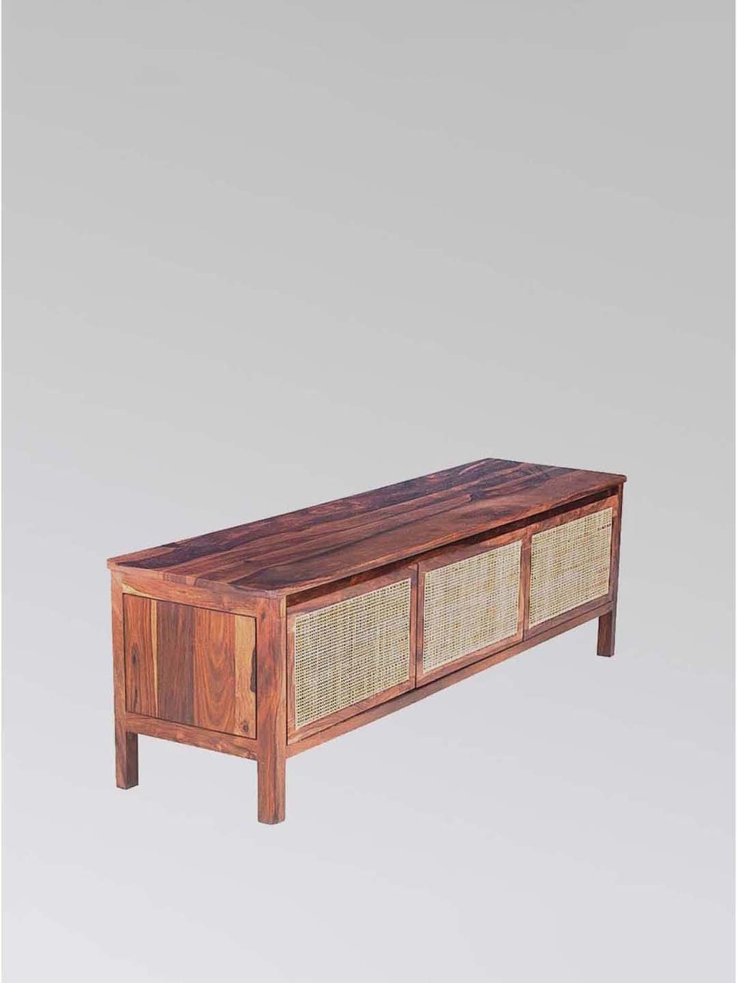 Fabindia Brown & Beige Sheesham Wood Textured Cabinet