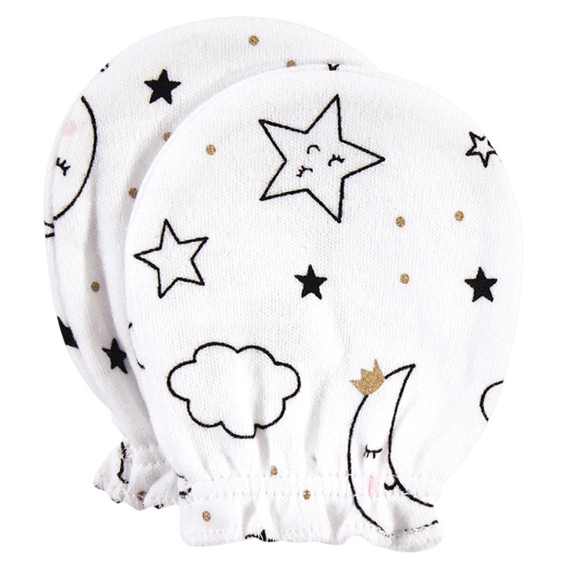 Luvable Friends Baby Cotton Scratch Mittens 4pk, Owl, One Size