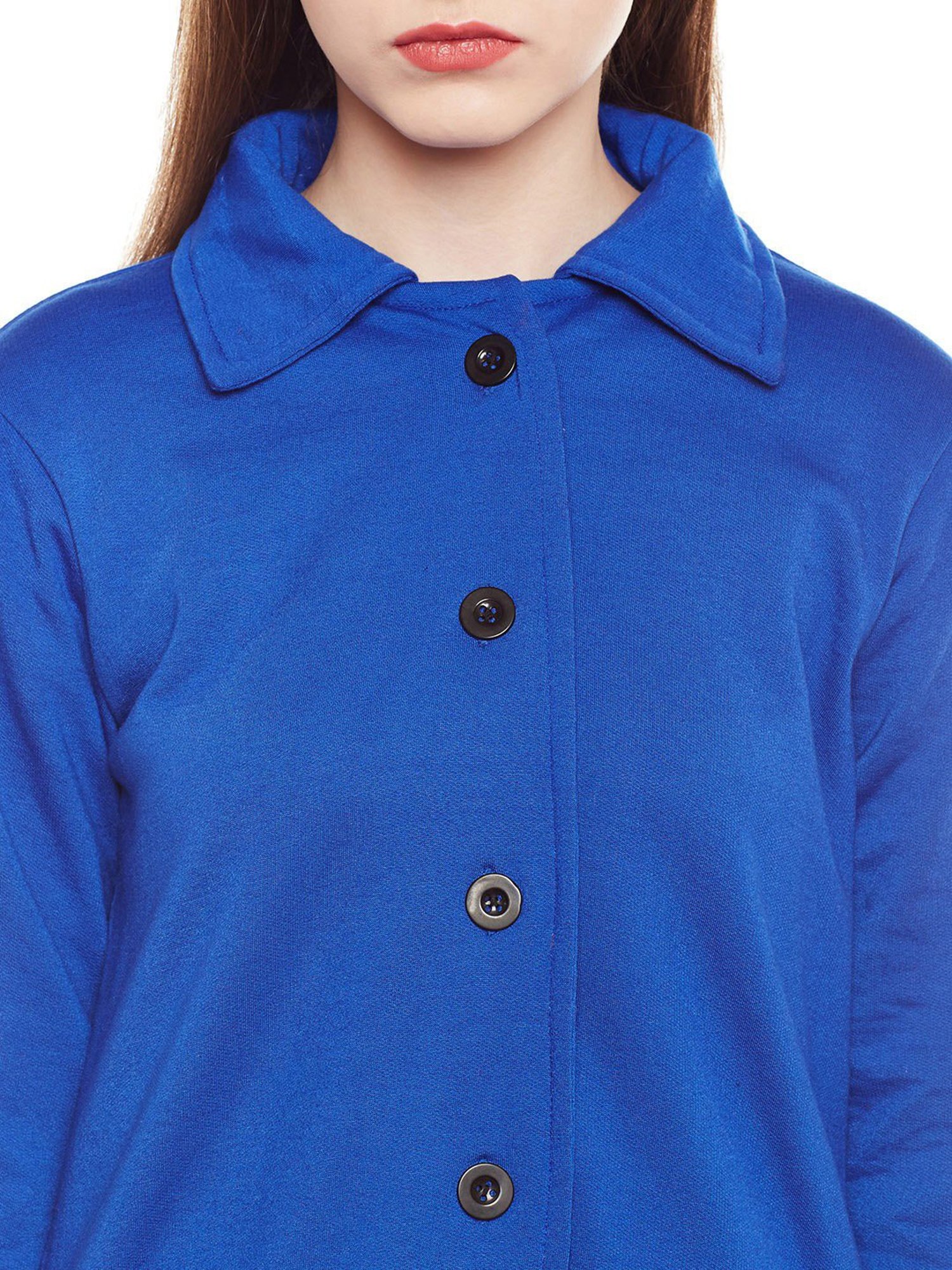 Belle Fille Royal Blue Regular Fit Coat