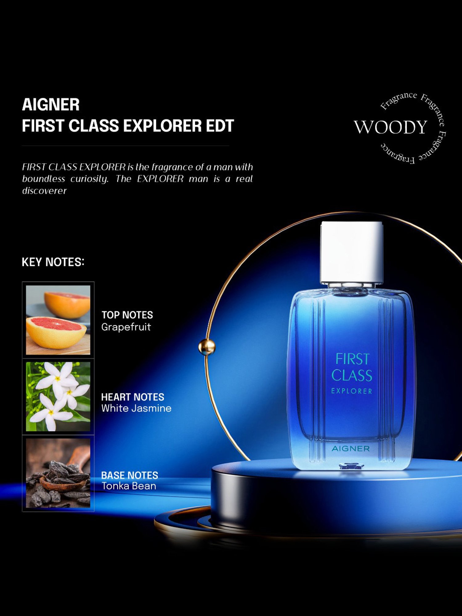 Aigner First Class Explorer Eau de Toilette for Men - 100 ml