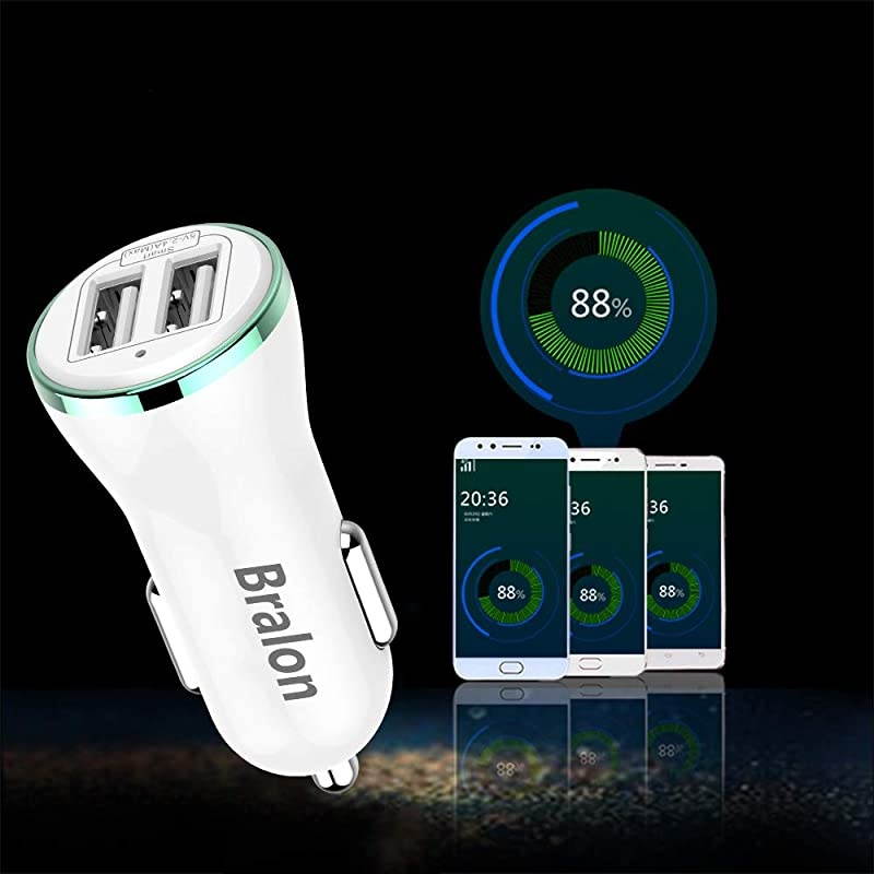 Car Charger[10-Pack], 12W 2.4A Dual USB Car Charger Adapter with Smart ID Compatible with iPhone 11 Pro Xs Max Xr X 8 7 6 SE Plus,iPad Tablet,Galaxy Note S10 S9 S8 S7 S6,LG and More