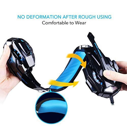 KOTION EACH G9000 3.5mm Game Gaming Headphone Headset Earphone Headband with Microphone LED Light for Laptop Tablet Mobile Phones