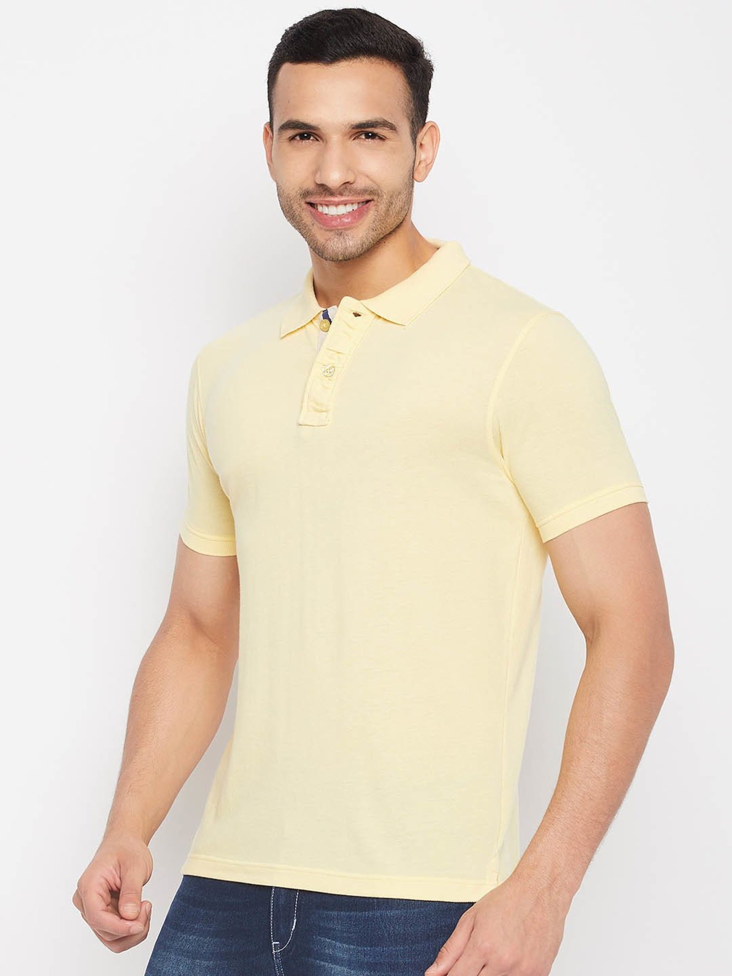 Club York Light Yellow Regular fit Polo T-Shirt
