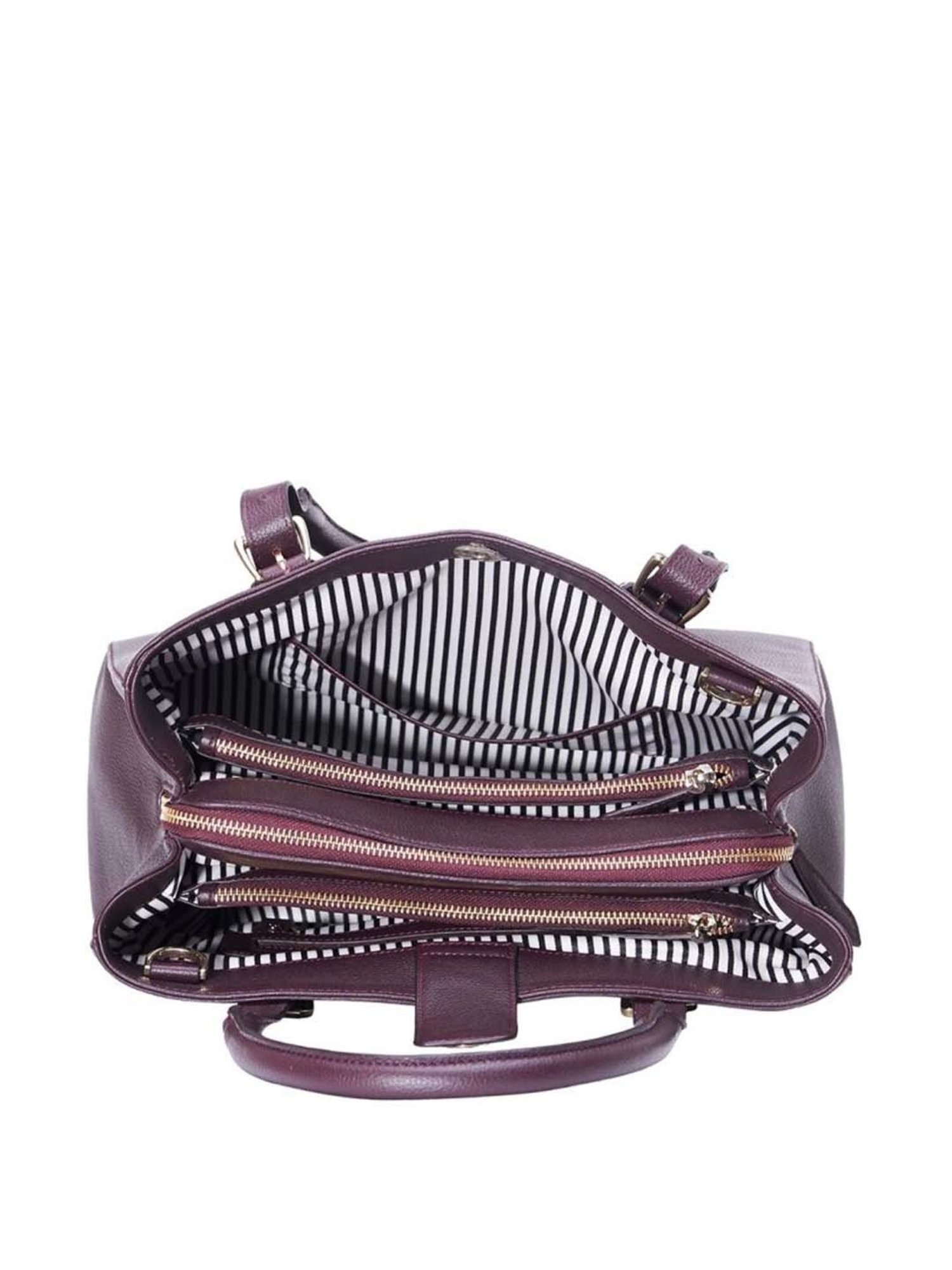 Tohl Burgundy Solid Medium Handbag