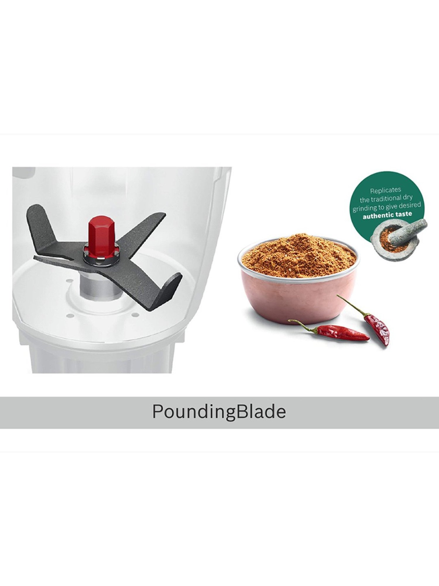 Bosch TrueMixx Radiance Mixer Grinder 600 Watt with PoundingBlade & 3 Jars (Red)