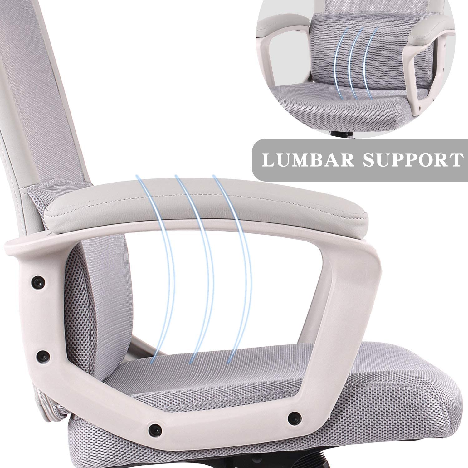 SMUGDESK Mesh chair Black Desk Chair Computer Office Chair,Ergonomic Office Desk Computer Chair Mesh Computer Chair with Adjustable Arms and Headrest Lumbar Support, Black