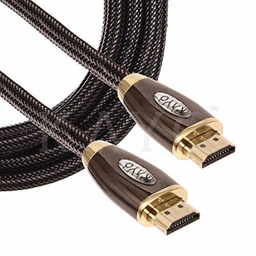 4K HDMI Cable -KAYO High Speed HDMI 2.0 Cable 18Gbps[Supports 4K HDR,UHD,3D,2160P,1080P,Ethernet] -Premium Nylon Braided HDMI Cord-Audio Return(ARC),Xbox 360,PS4/PS3,MacBook,Apple TV,Roku (25FT -2PK)