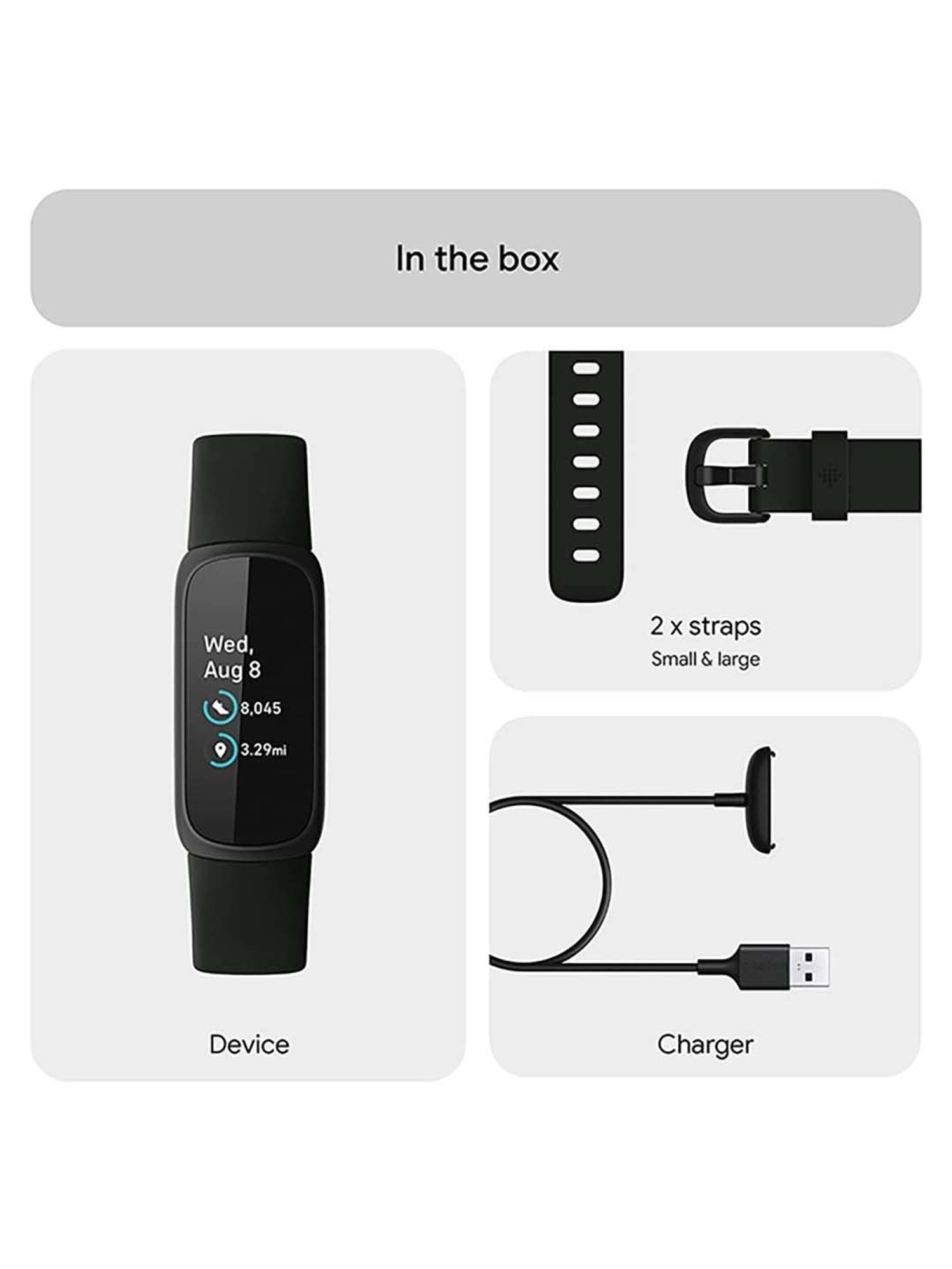 Fitbit Inspire 3 Health & Fitness Tracker Smartwatch (Midnight Zen / Black)