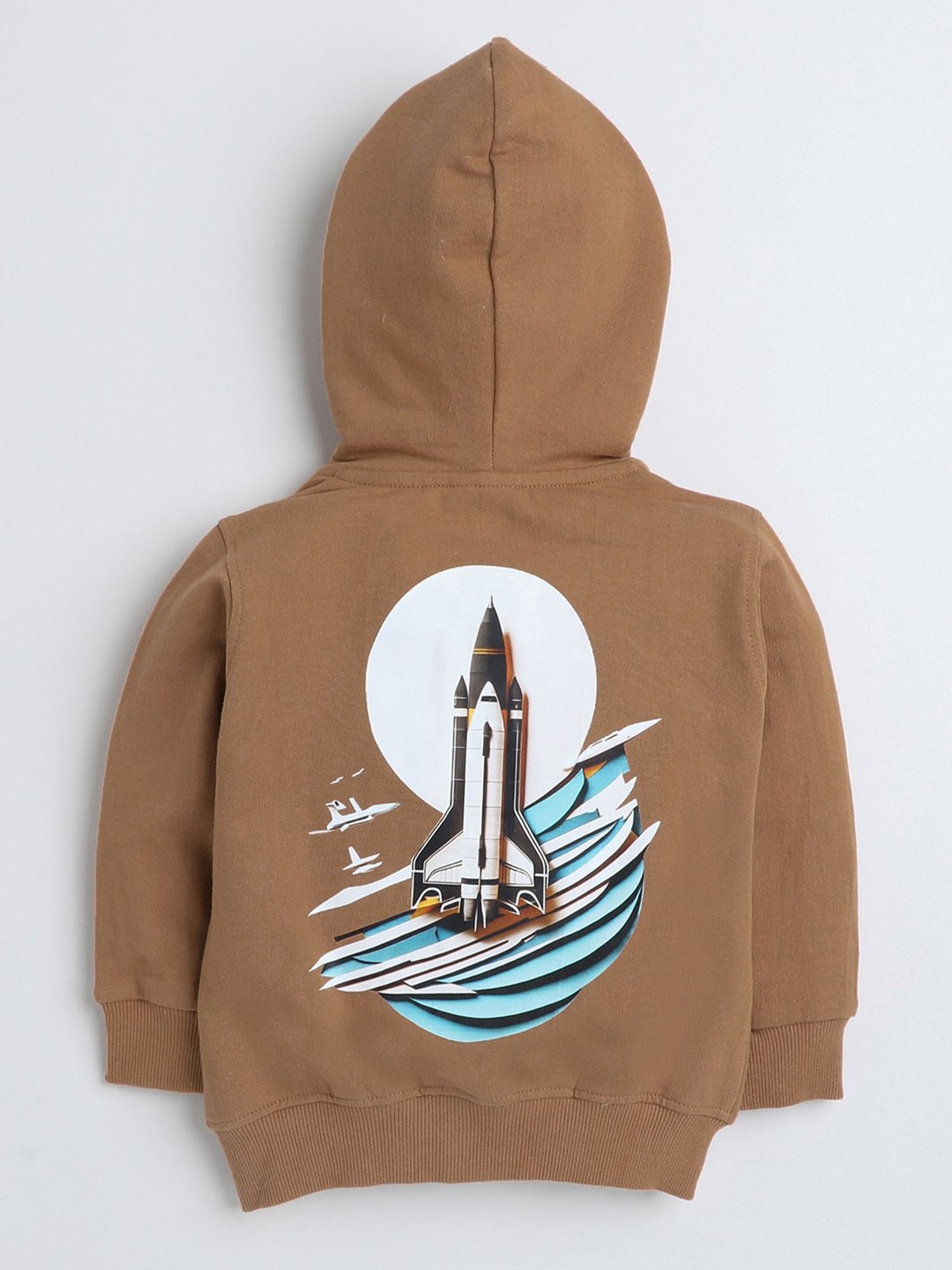 Bumzee Kids Brown Printed Full Sleeves Sweatshirt