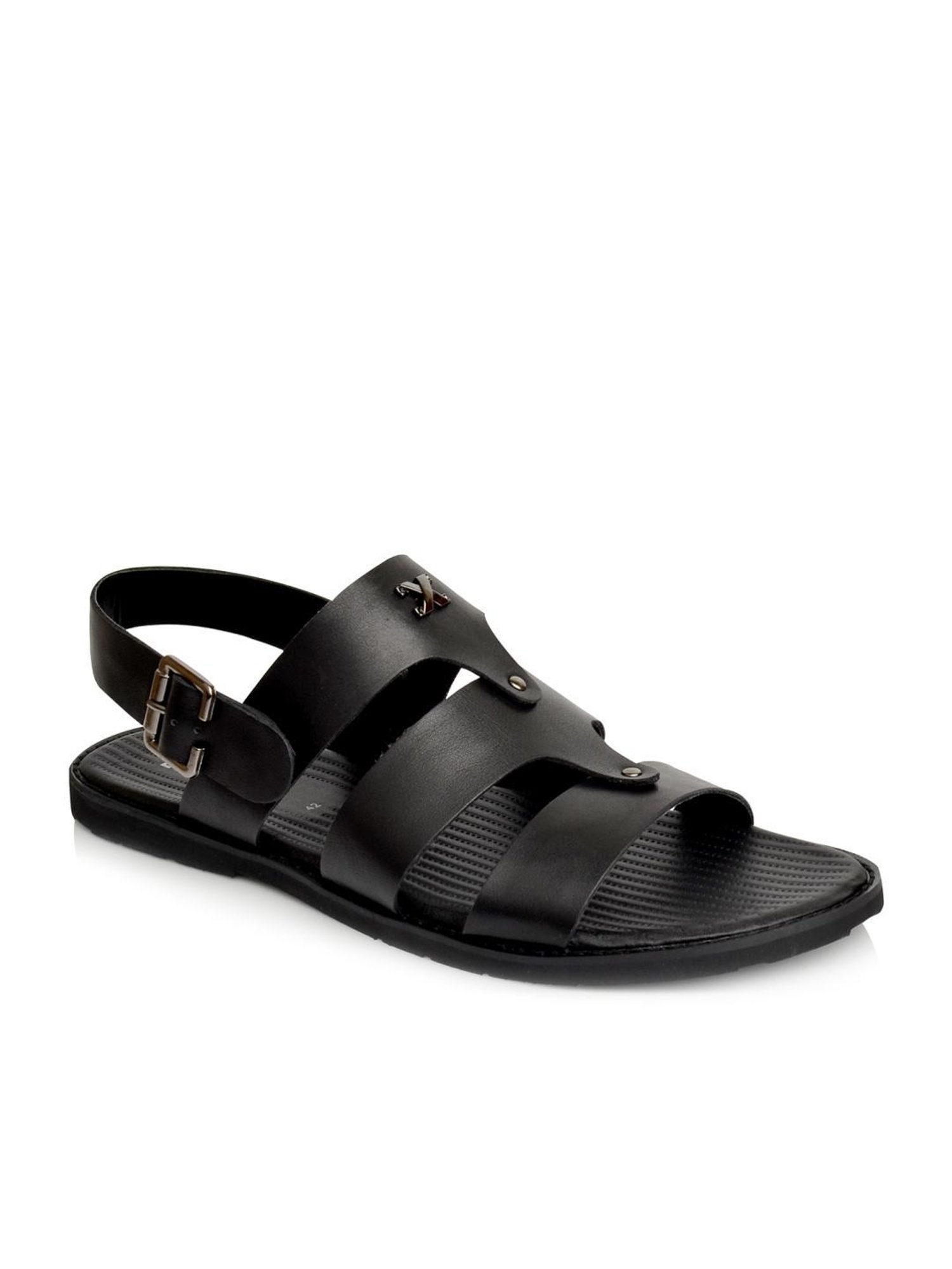 Language Shoes Men's Ethan Black Back Strap Sandals