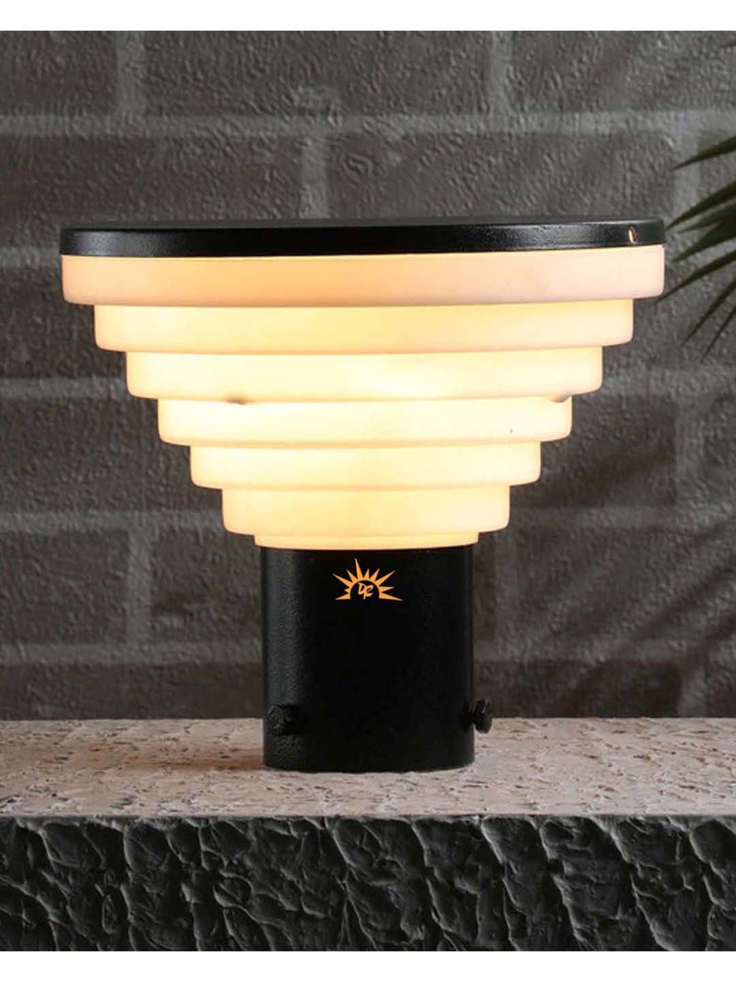 Pure Home and Living Grey Glass Trophy Shaped Table Lamp Stand