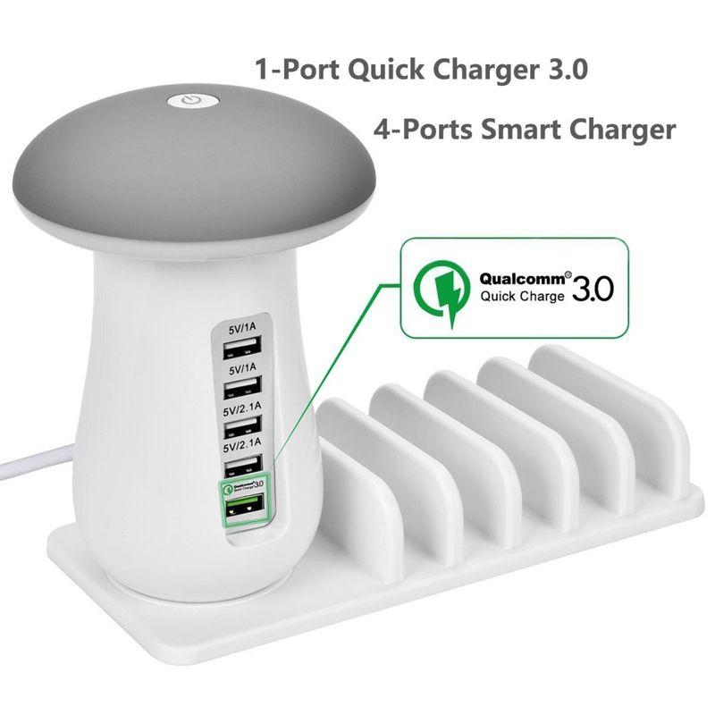 Trexonic 6A 5-Port USB Charging Station with Qualcomm Quick Charge 3.0 Technology