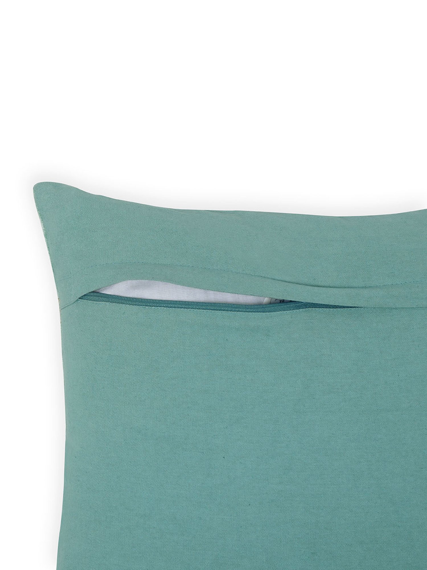 Pure Home and Living Blue Velvet Embroidery Cushion Cover