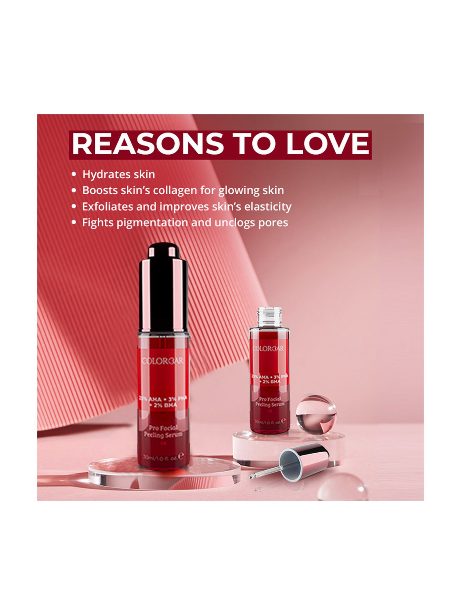 Colorbar Pro Facial Peeling Serum with 25% AHA, 2% BHA & 3% PHA - 30 ml