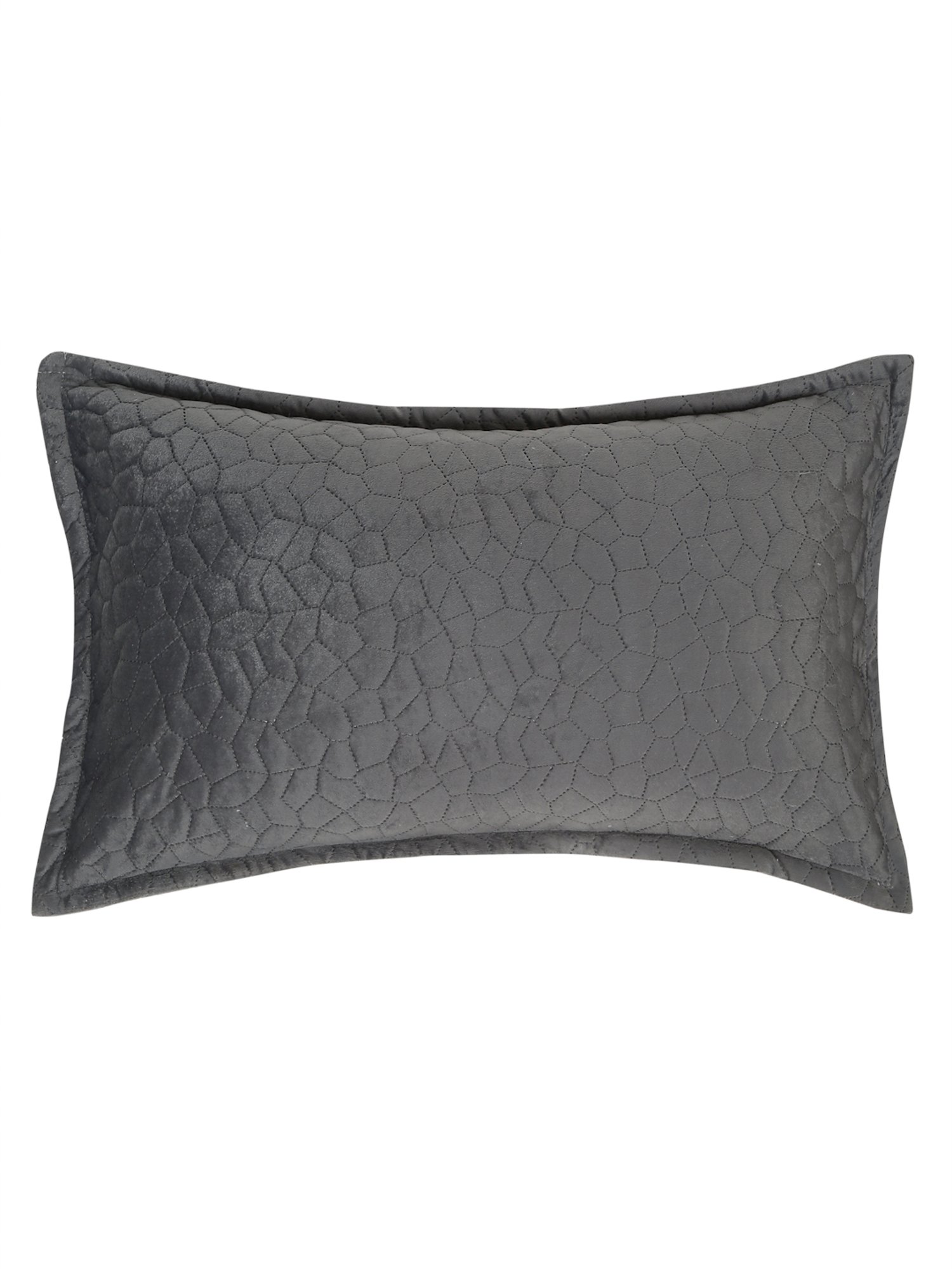 HOSTA HOMES Ultrasonic Abstract Grey 280 TC Polyvelvet Pillow Covers - Set of 2