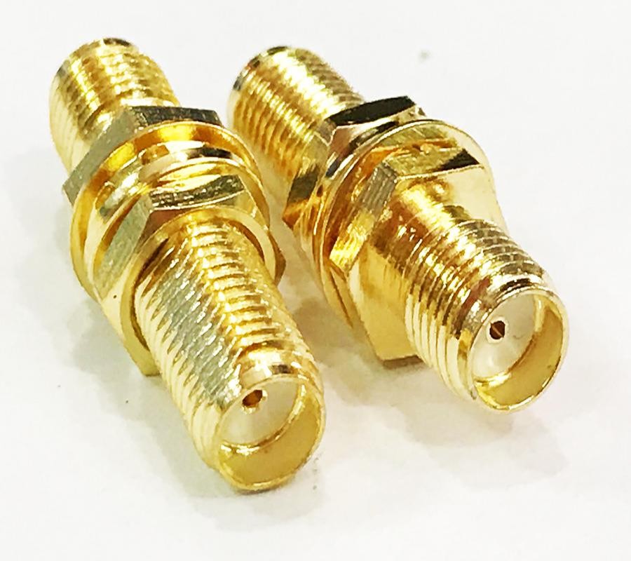 10pcs Long SMA Female to SMA Female Straight Nut Bulkhead Adapter Connector