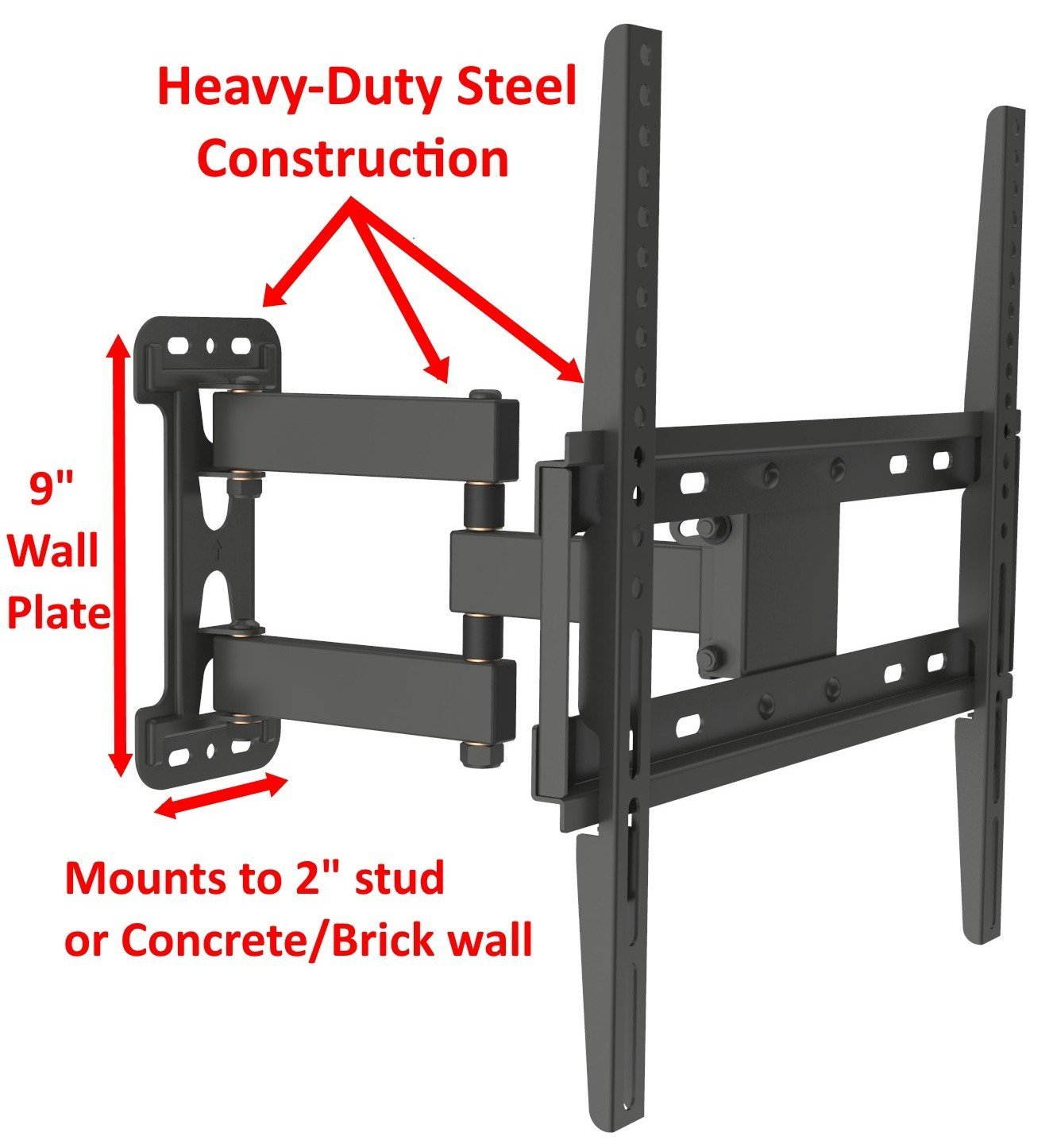 Husky Mounts for Most 32 - 55 Inch Full Motion TV Wall Mount up to VESA 400x400mm Articulating Tilt Swivel Corner Friendly Bracket