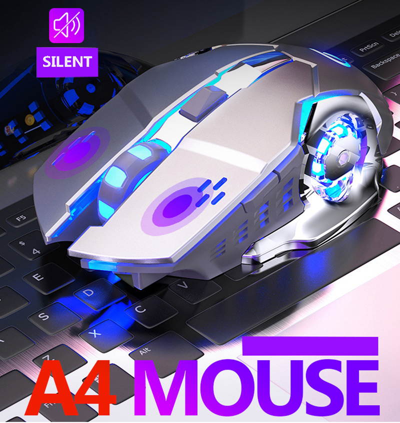 YINDIAO Wireless Gaming Mouse Ergonomic 6 Keys LED 1600 DPI Computer Charge Gamer Mice Silent Mouse for PUBG FPS Game