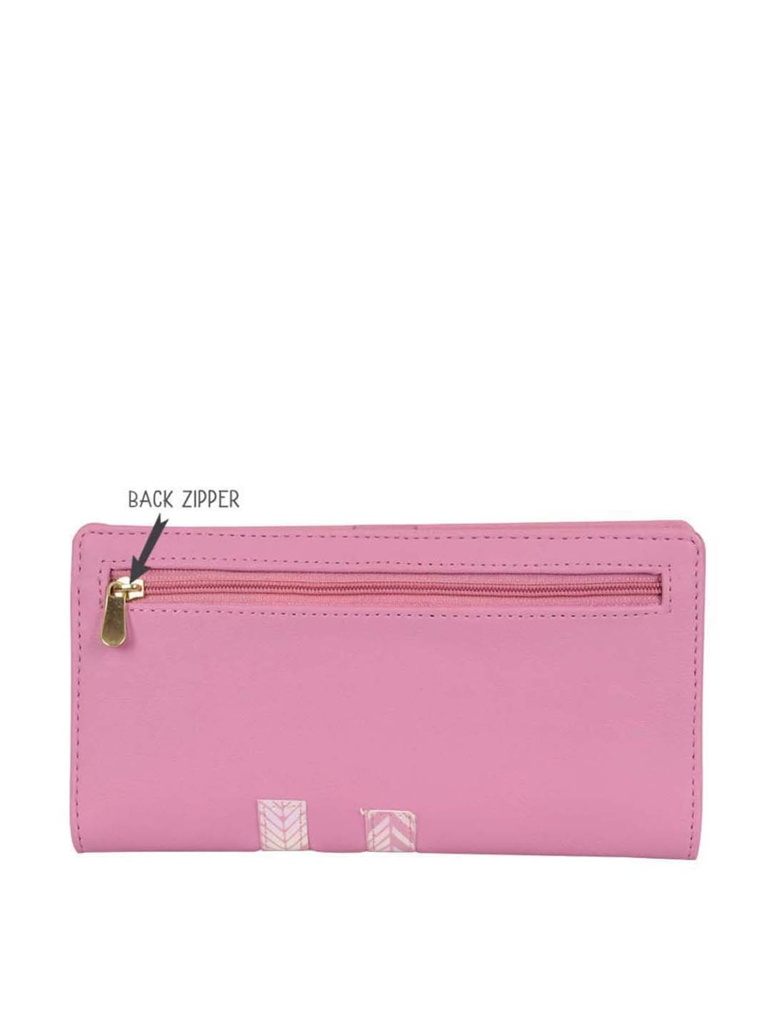 Baggit Pink Textured Bi-Fold Wallet for Women