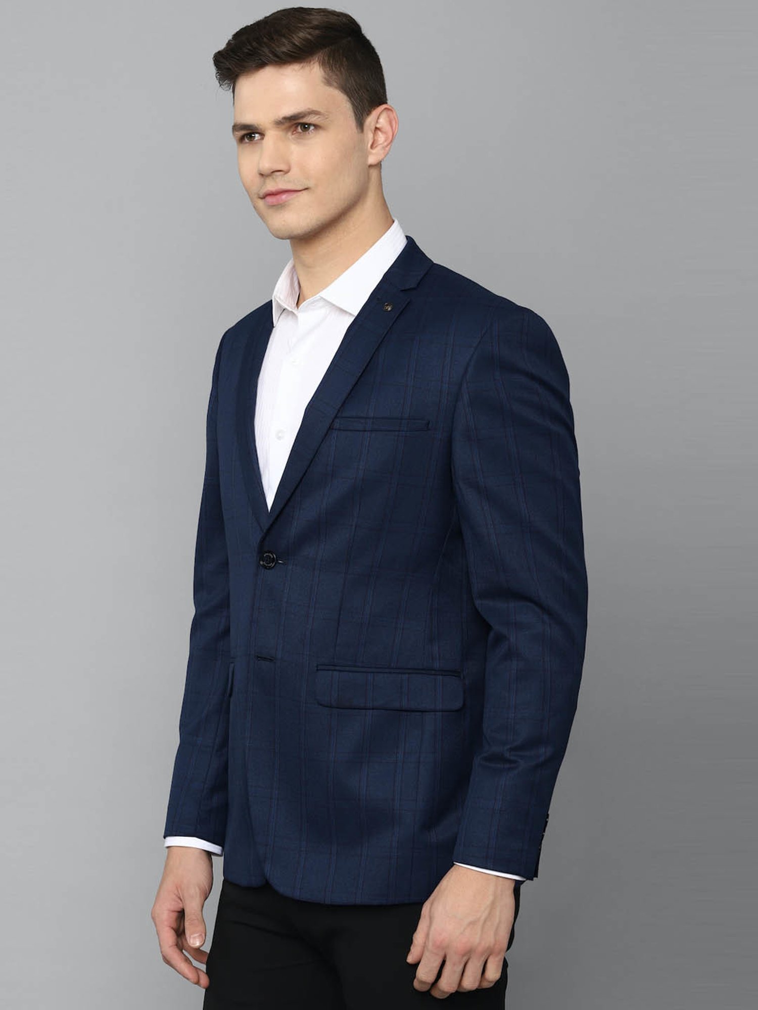 Louis Philippe Light Blue Regular Fit Blazer