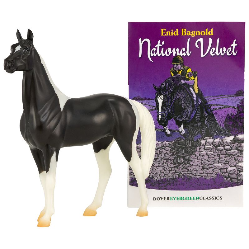 Breyer 6180 National Velvet Horse Book Set and The Piebald Toy 1:12 Scale Model, Black and White