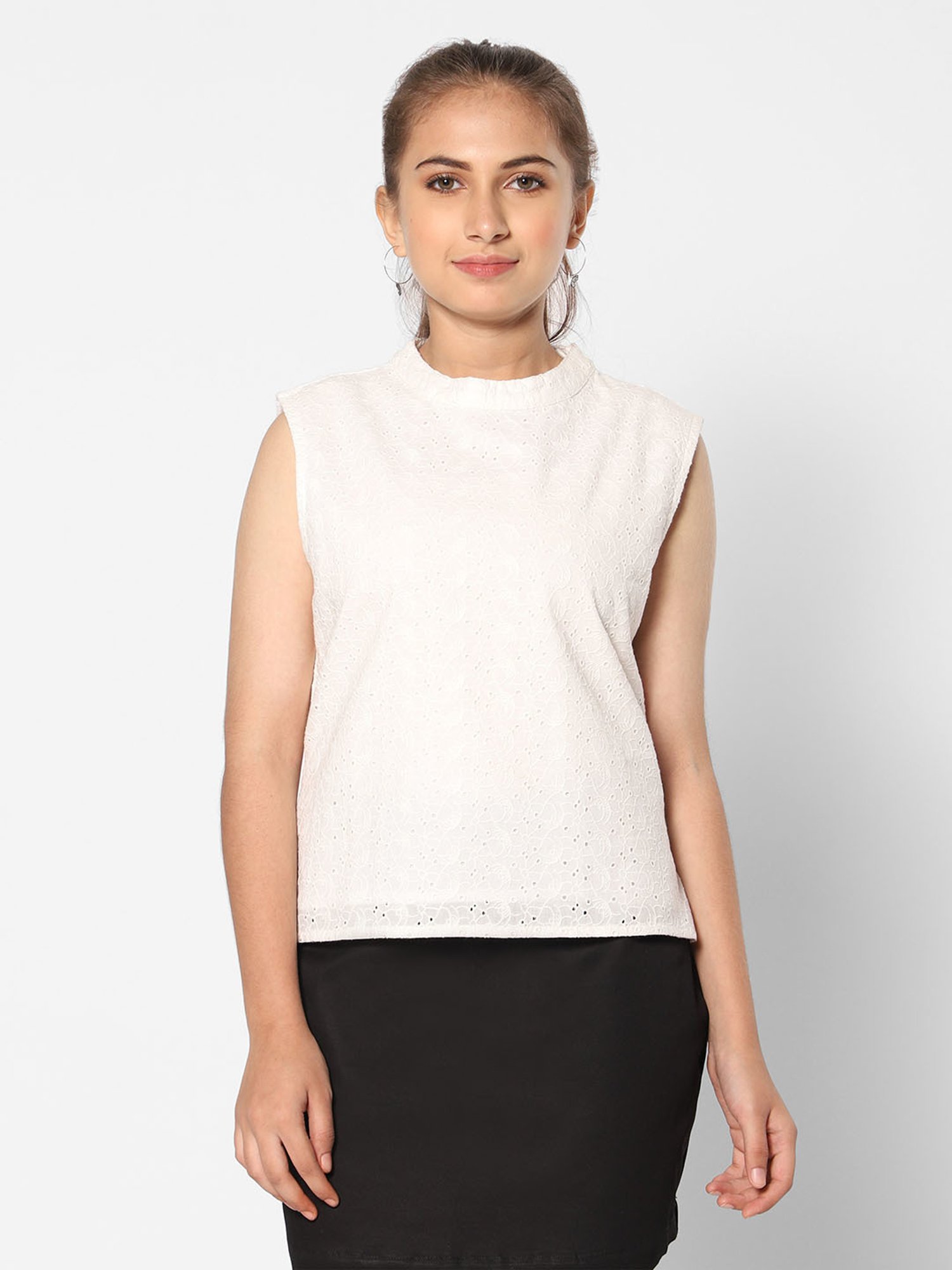 TeenTrums Girls White Solid Top