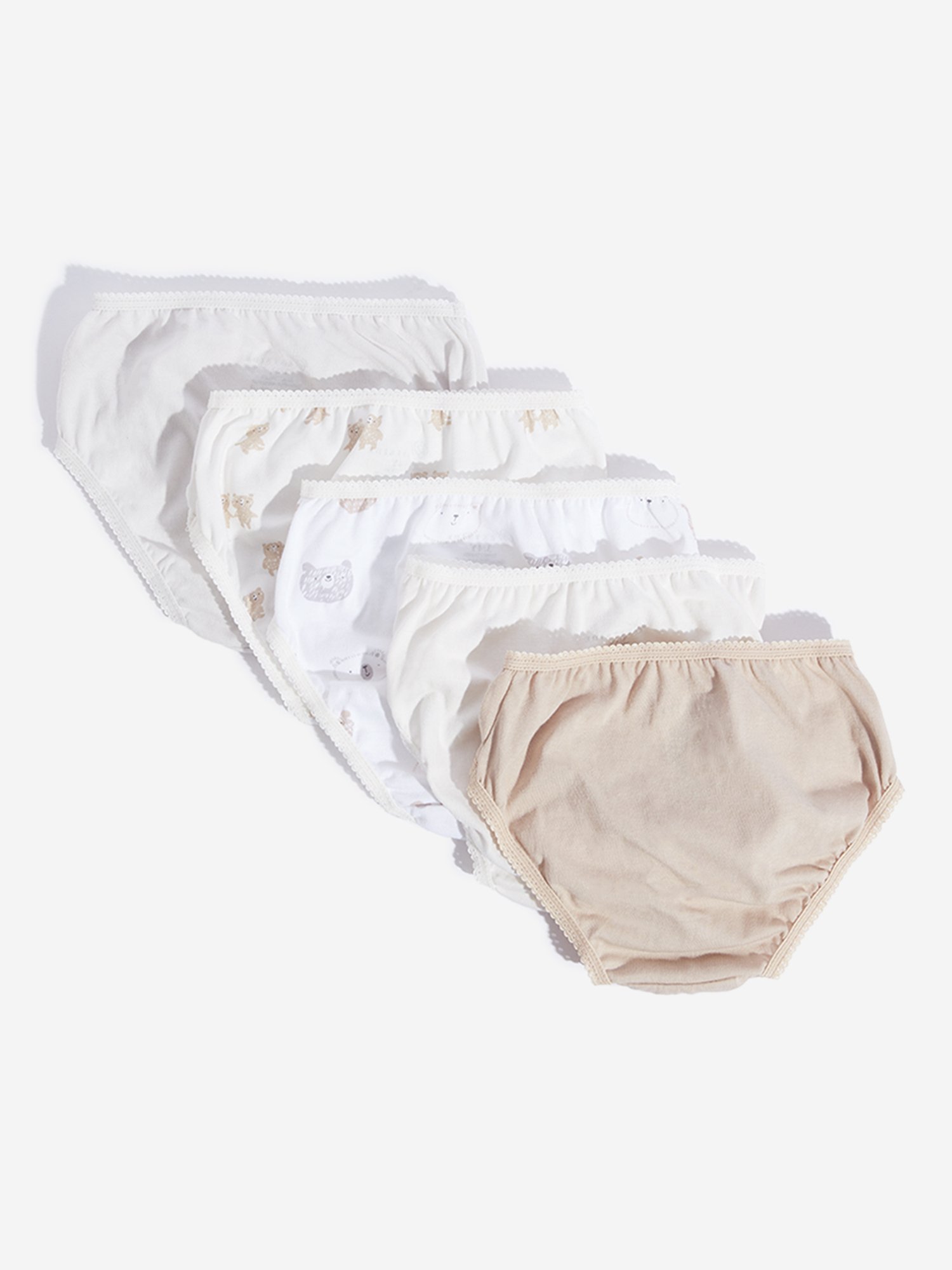 Y&F Kids by Westside Beige Printed Cotton Briefs - Pack of 5
