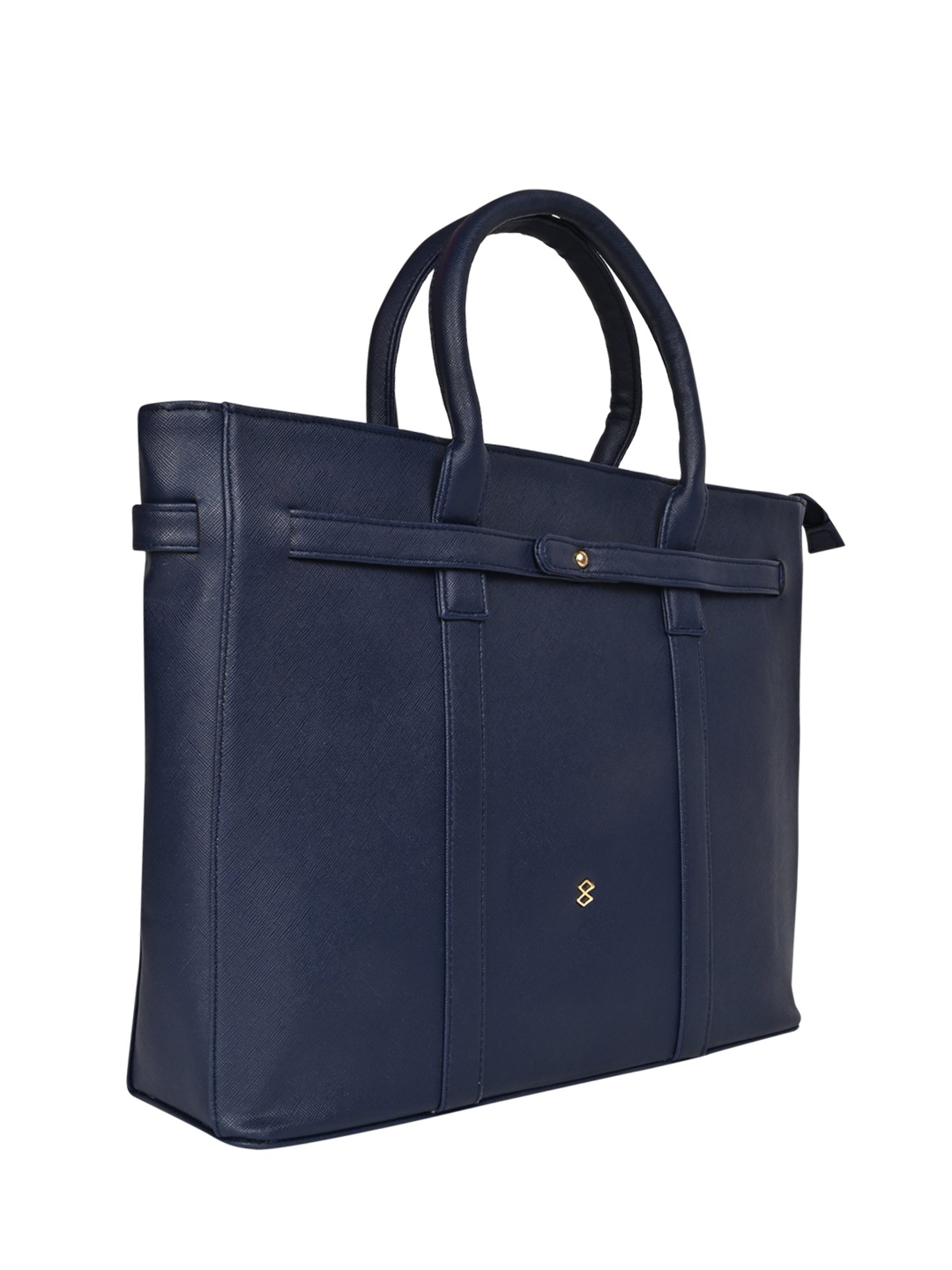 Horra Blue Solid Large Office Laptop Handbag - 15 inches