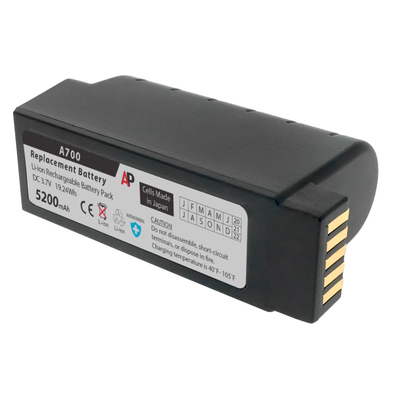 Replacement Battery for Vocollect Talkman A700, A710, A720 and A730 Scanners: 5200 mAh