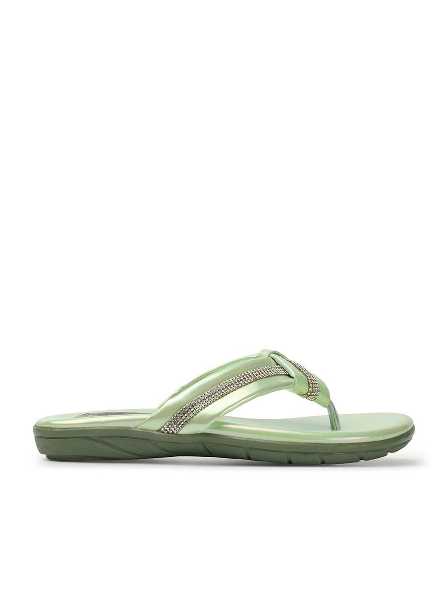 Elle Women's Pista Green Thong Sandals