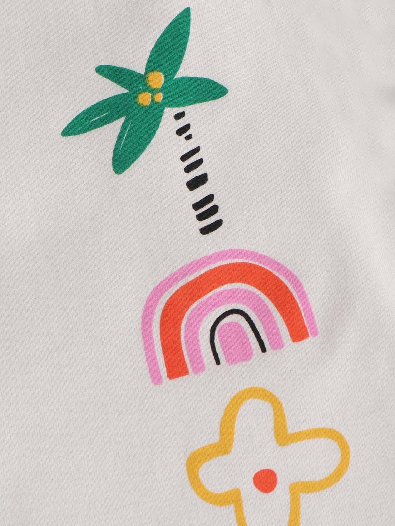 Nite Flite Kids Off-White & Mustard Cotton Printed Top Set