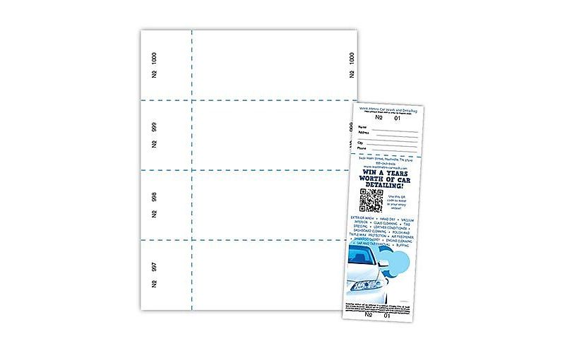 Blanke 2 3/4x8 1/2 Numbered 01-1000 Digital Index Raffle Ticket White TJP10X9WH