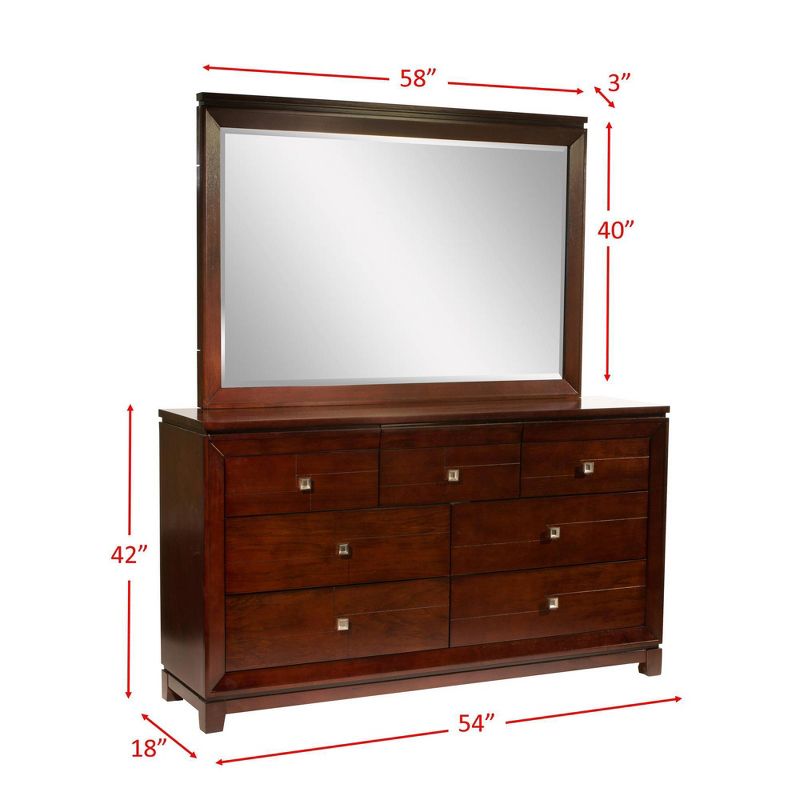 6pc Queen Easton Panel Bedroom Set Cherry - Picket House Furnishings