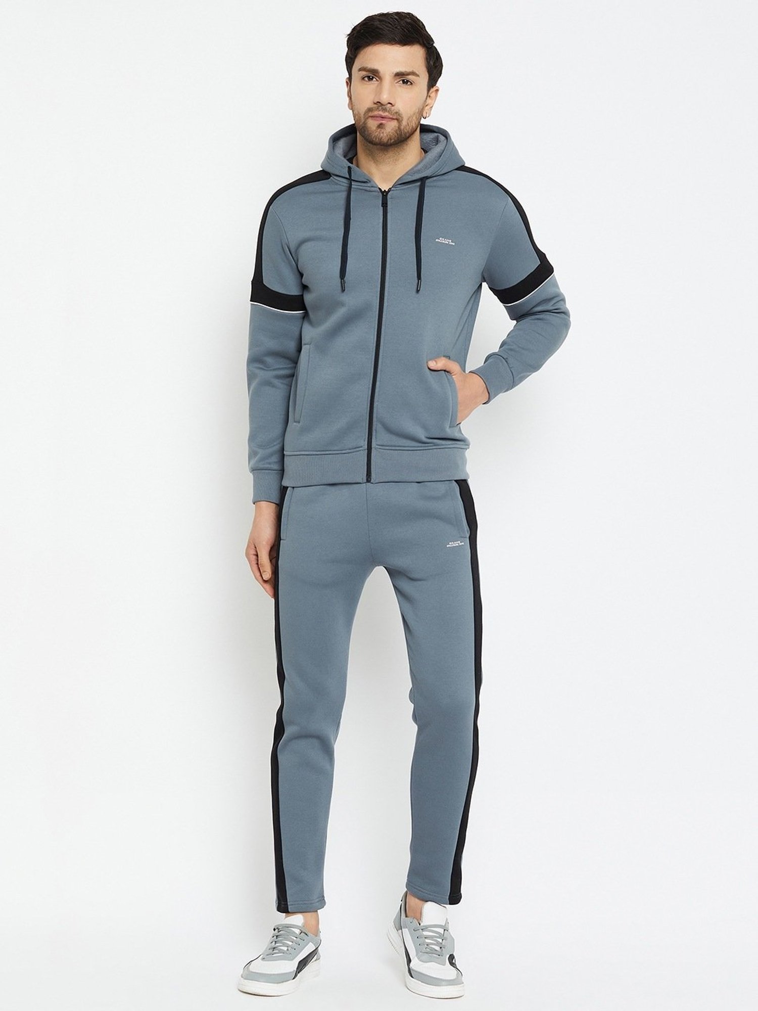 Okane Blue Regular Fit Colour Block Tracksuit