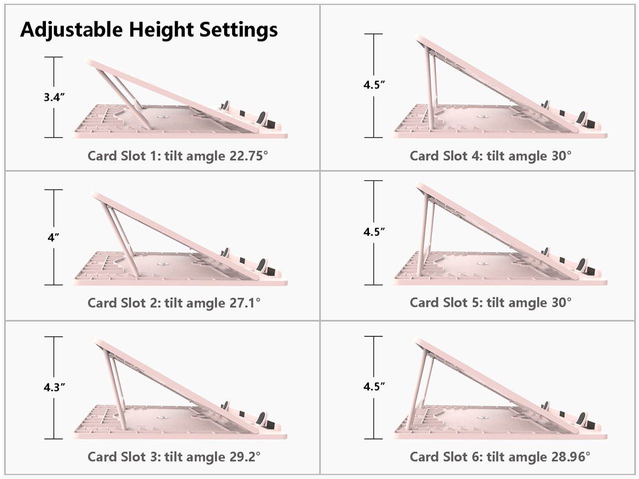 AICHESON 360&deg; Swivel Laptop Stand, Adjustable Height Portable Laptops Riser, Ergonomic Ventilated Rotatable Laptop Computer Holder Base, Pink