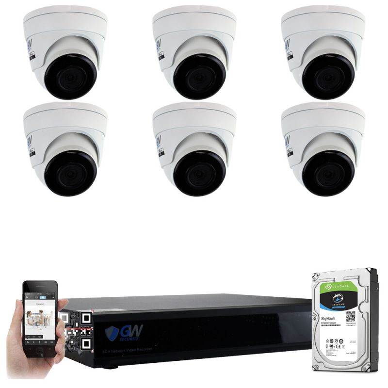 GW Security 16CH 4K PoE NVR Security System, (16) 1/2.3" Progressive Scan CMOS IP Camera, 3.6mm IR Lens, 18pcs SMD LED, 98 feet IR Distance (4TB HDD)
